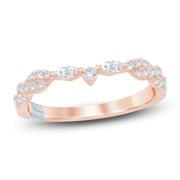 Pnina Tornai Round & Marquise-Cut Diamond Contour Twist Wedding Band 1/3 ct tw 14K Rose Gold