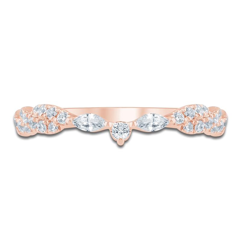Main Image 3 of Pnina Tornai Round & Marquise-Cut Diamond Contour Twist Wedding Band 1/3 ct tw 14K Rose Gold
