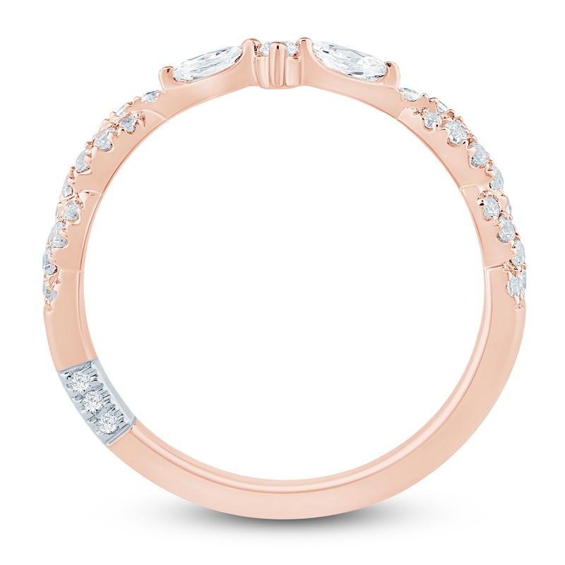 Main Image 4 of Pnina Tornai Round & Marquise-Cut Diamond Contour Twist Wedding Band 1/3 ct tw 14K Rose Gold