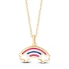 Thumbnail Image 1 of Children's Pink & Blue Enamel Rainbow Necklace 14K Yellow Gold 13"