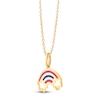 Thumbnail Image 2 of Children's Pink & Blue Enamel Rainbow Necklace 14K Yellow Gold 13"