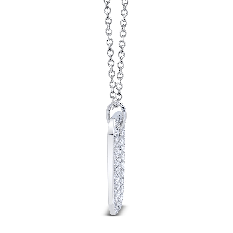 Main Image 2 of Shy Creation Diamond Octagon Tag Necklace 7/8 ct tw 14K White Gold 18" SC55019872