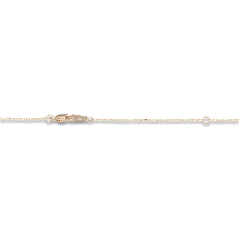 Main Image 4 of Pear-Shaped Natural Nephrite Jade & Diamond Necklace 1/20 ct tw 14K Yellow Gold 18"