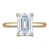 Thumbnail Image 3 of Emerald-Cut Lab-Grown Diamond Solitaire Plus Engagement Ring 2-5/8 ct tw 18K Yellow Gold (VS2/F)