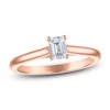 Thumbnail Image 1 of Emerald-Cut Lab-Grown Diamond Solitaire Plus Engagement Ring 1/2 ct tw 18K Rose Gold (VS2/F)