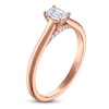 Thumbnail Image 2 of Emerald-Cut Lab-Grown Diamond Solitaire Plus Engagement Ring 1/2 ct tw 18K Rose Gold (VS2/F)