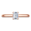 Thumbnail Image 3 of Emerald-Cut Lab-Grown Diamond Solitaire Plus Engagement Ring 1/2 ct tw 18K Rose Gold (VS2/F)