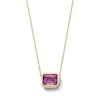 Thumbnail Image 1 of Jared Design House Rectangle-Cut Natural Amethyst Necklace 14K Yellow Gold 19"