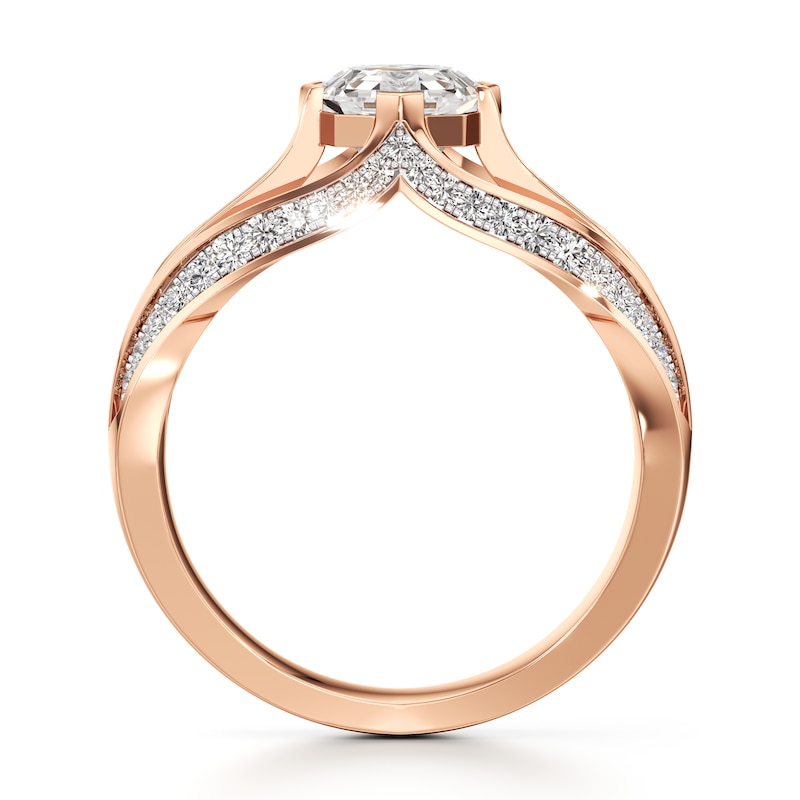 Main Image 2 of J'Lure Lab-Grown Diamond Octagon Step-Cut Engagement Ring 1-3/8 ct tw 18K Rose Gold