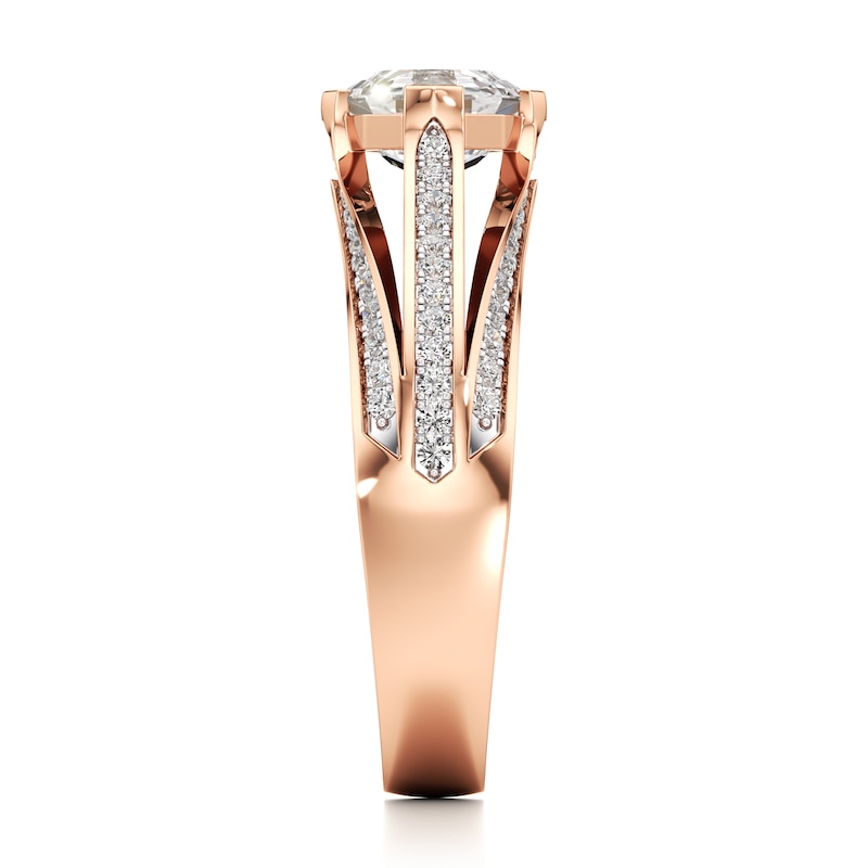 Main Image 3 of J'Lure Lab-Grown Diamond Octagon Step-Cut Engagement Ring 1-3/8 ct tw 18K Rose Gold