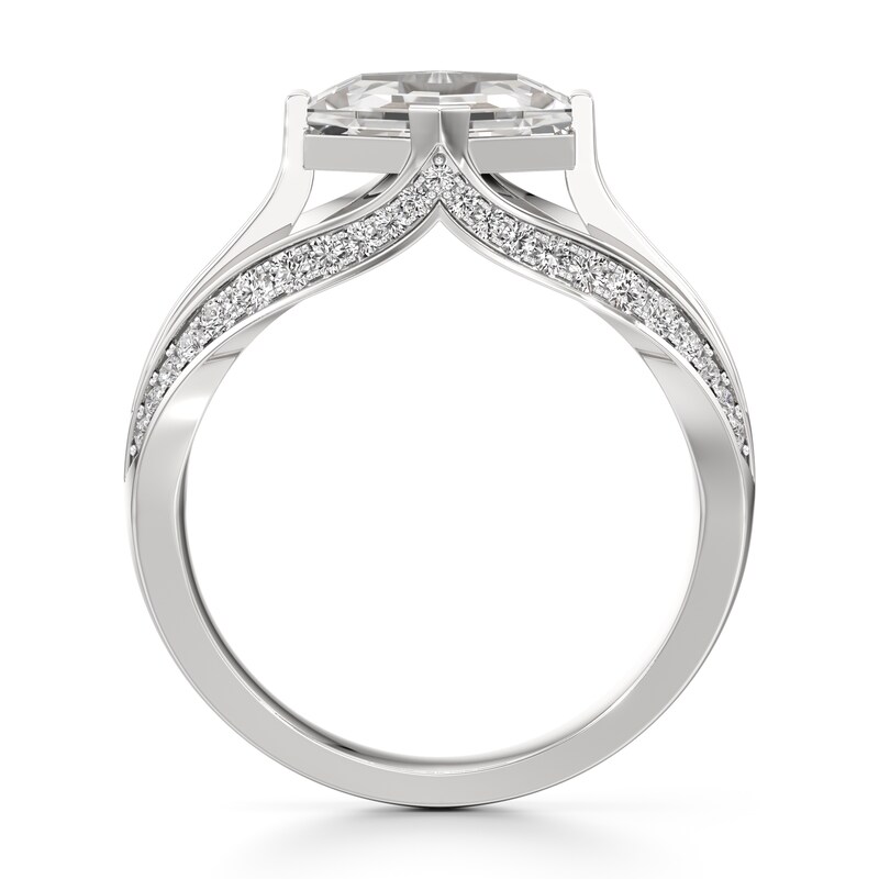 Main Image 2 of J'Lure Lab-Grown Diamond Hexagon Portrait-Cut Engagement Ring 2-3/8 ct tw 18K White Gold