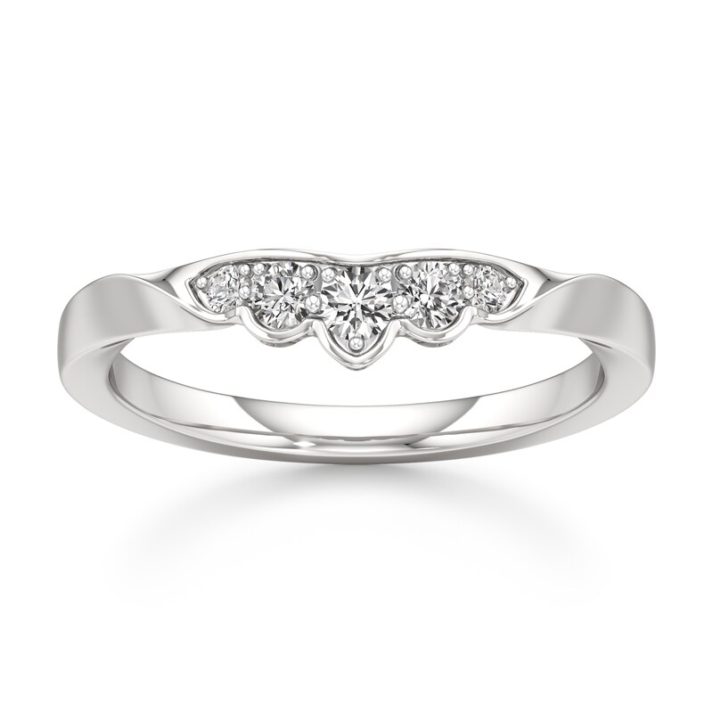 Main Image 1 of J'Lure Lab-Grown Diamond Scalloped Wedding Band 1/5 ct tw 18K White Gold