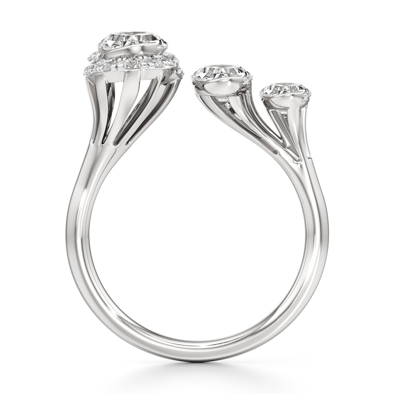 Main Image 2 of J'Lure Oval Step-Cut Lab-Grown Diamond Engagement Ring 2-1/4 ct tw 18K White Gold