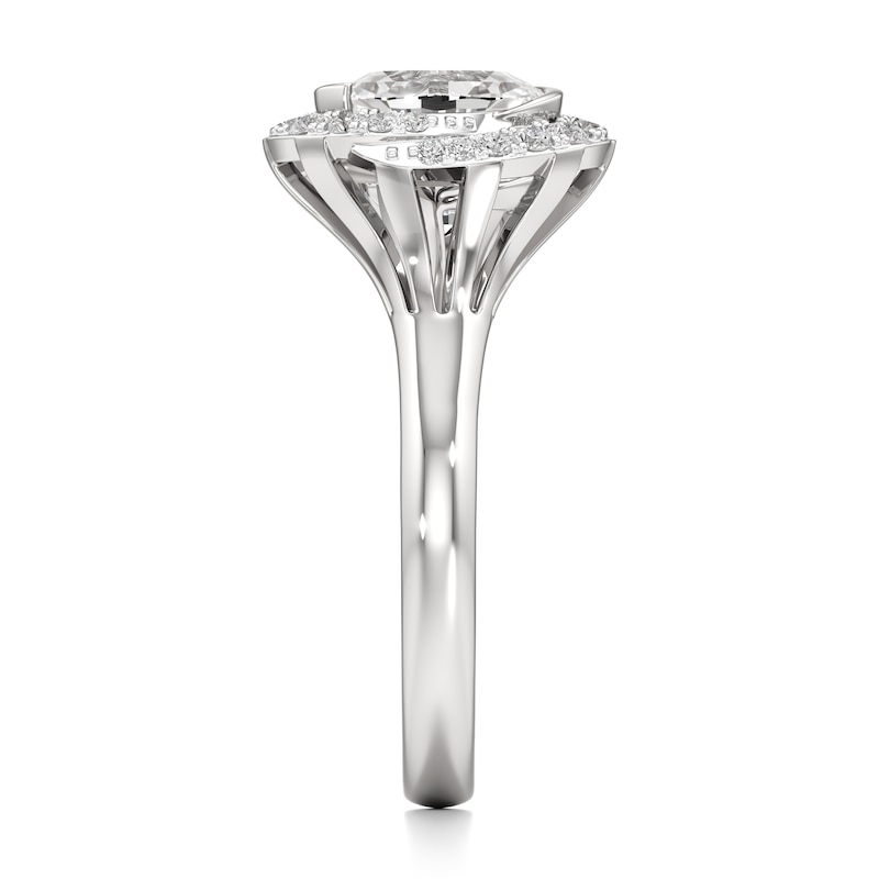 Main Image 3 of J'Lure Oval Step-Cut Lab-Grown Diamond Engagement Ring 2-1/4 ct tw 18K White Gold