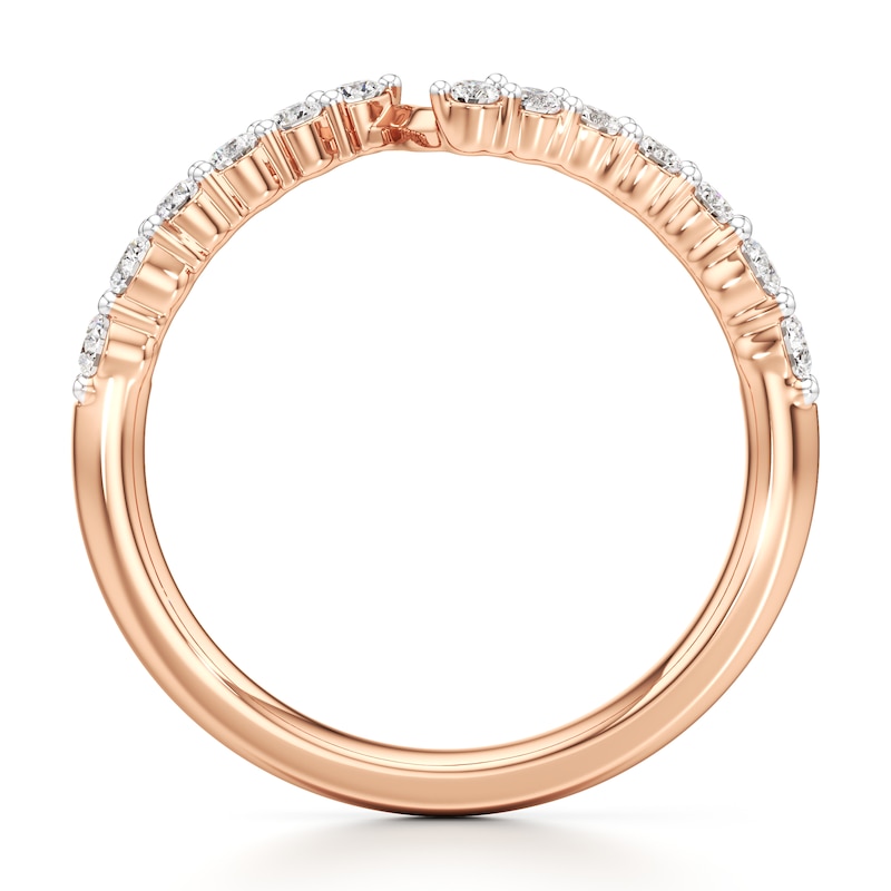 Main Image 2 of J'Lure Lab-Grown Diamond Contour Wedding Band 3/8 ct tw 18K Rose Gold