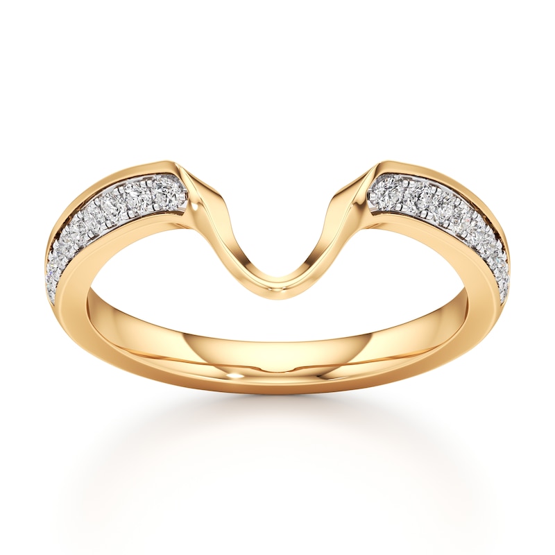 Main Image 1 of J'Lure Lab-Grown Diamond Contour Wedding Band 1/6 ct tw 18K Yellow Gold
