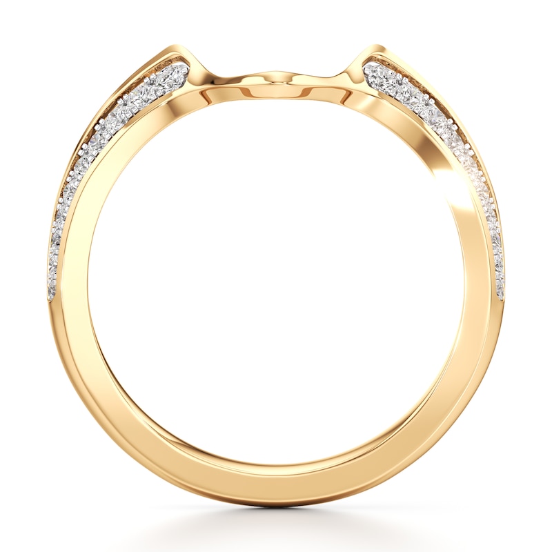 Main Image 2 of J'Lure Lab-Grown Diamond Contour Wedding Band 1/6 ct tw 18K Yellow Gold