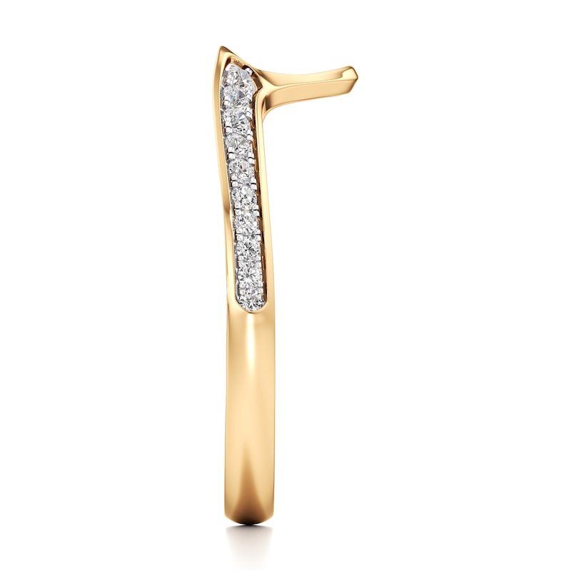 Main Image 3 of J'Lure Lab-Grown Diamond Contour Wedding Band 1/6 ct tw 18K Yellow Gold