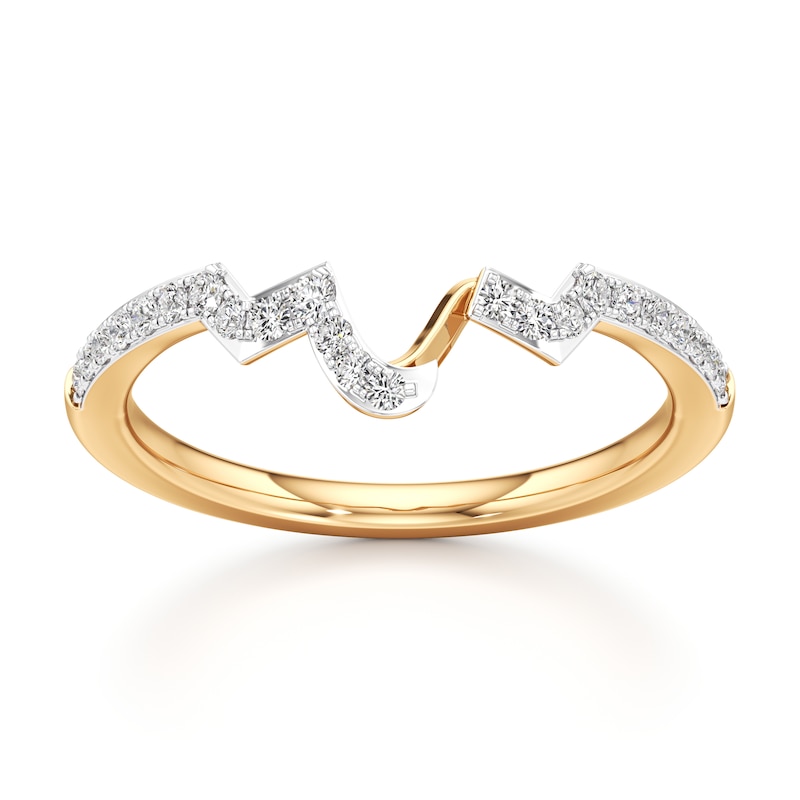 Main Image 1 of J'Lure Lab-Grown Diamond Angled Contour Wedding Band 1/5 ct tw 18K Yellow Gold