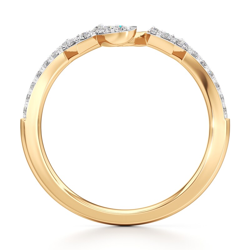 Main Image 2 of J'Lure Lab-Grown Diamond Angled Contour Wedding Band 1/5 ct tw 18K Yellow Gold
