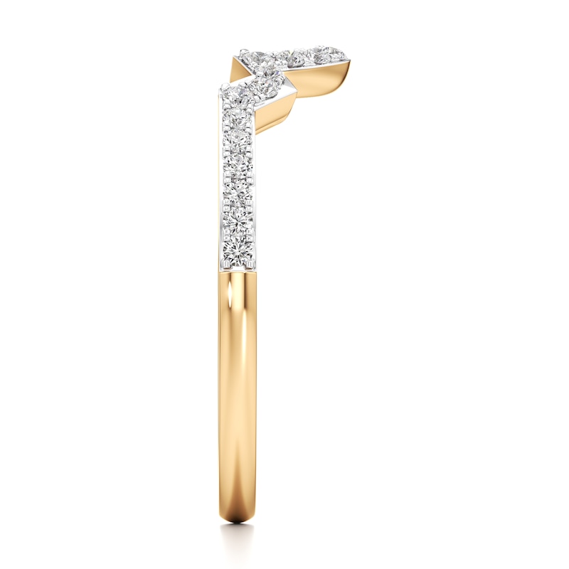 Main Image 3 of J'Lure Lab-Grown Diamond Angled Contour Wedding Band 1/5 ct tw 18K Yellow Gold