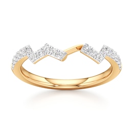 J'Lure Lab-Grown Diamond Angled Contour Wedding Band 1/4 ct tw 18K Yellow Gold