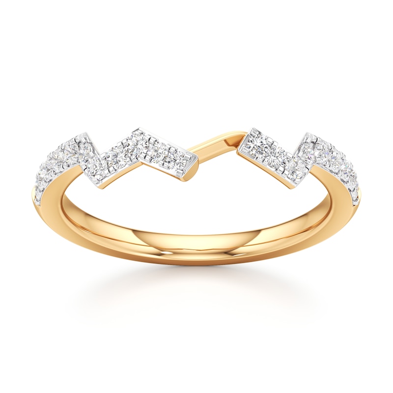 Main Image 1 of J'Lure Lab-Grown Diamond Angled Contour Wedding Band 1/4 ct tw 18K Yellow Gold