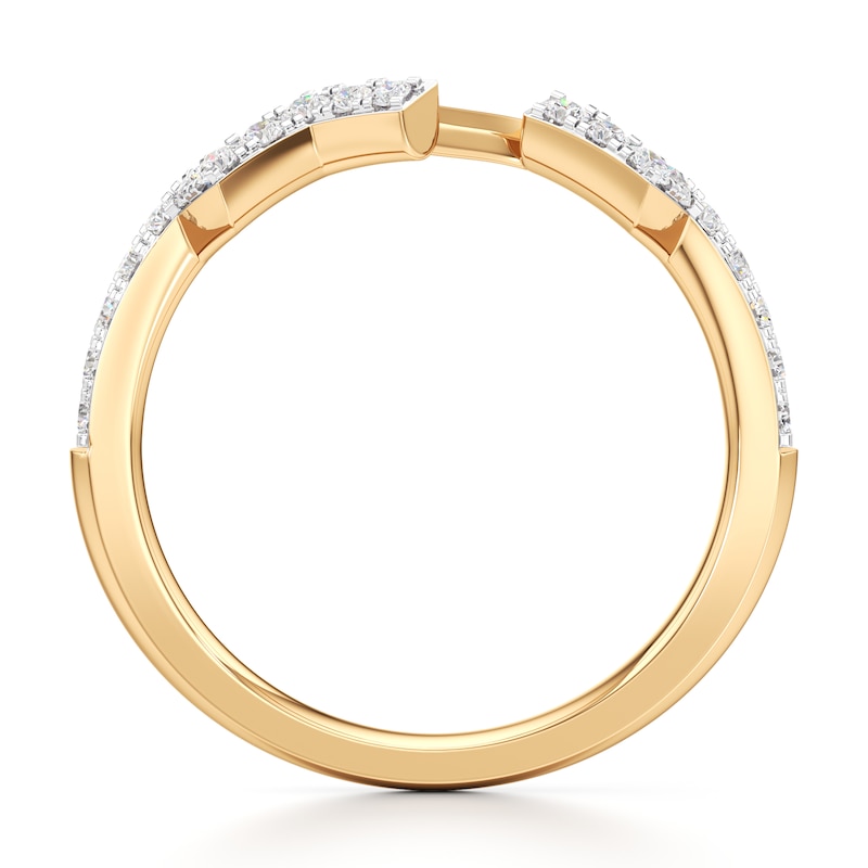 Main Image 2 of J'Lure Lab-Grown Diamond Angled Contour Wedding Band 1/4 ct tw 18K Yellow Gold