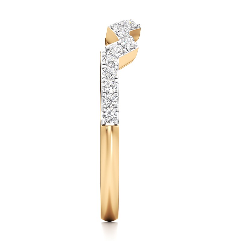 Main Image 3 of J'Lure Lab-Grown Diamond Angled Contour Wedding Band 1/4 ct tw 18K Yellow Gold