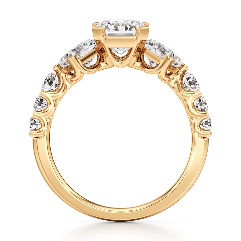 Main Image 2 of J'Lure Imperial-Emerald Step-Cut Lab-Grown Diamond Engagement Ring 3-1/2 ct tw 18K Yellow Gold