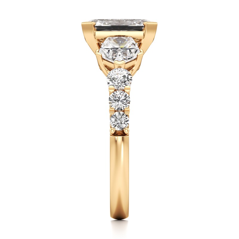 Main Image 3 of J'Lure Imperial-Emerald Step-Cut Lab-Grown Diamond Engagement Ring 3-1/2 ct tw 18K Yellow Gold