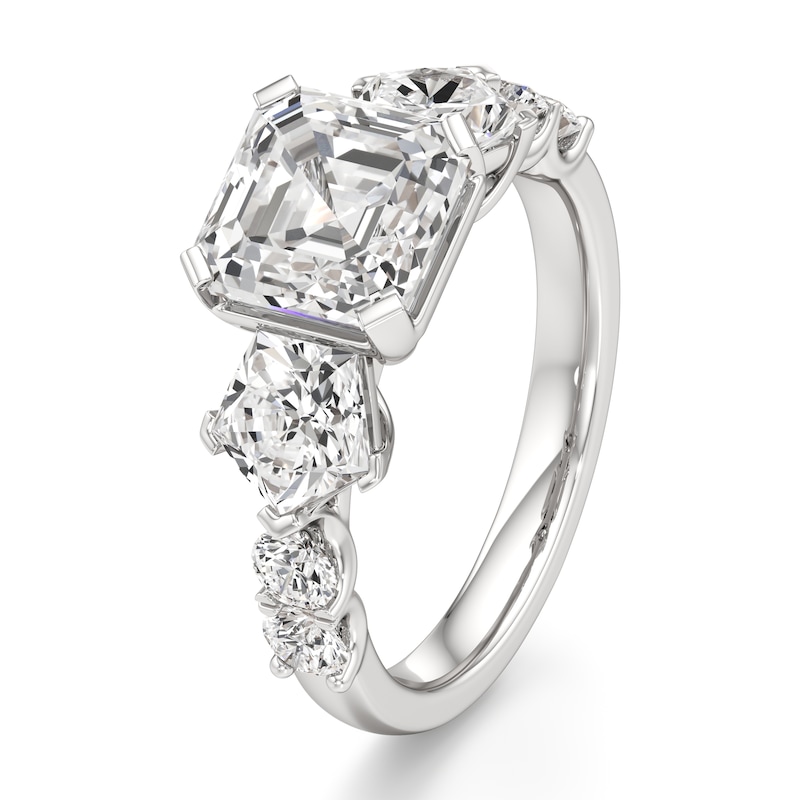 Main Image 4 of J'Lure Square-Emerald Step-Cut Lab-Grown Diamond Engagement Ring 4-3/4 ct tw 18K White Gold