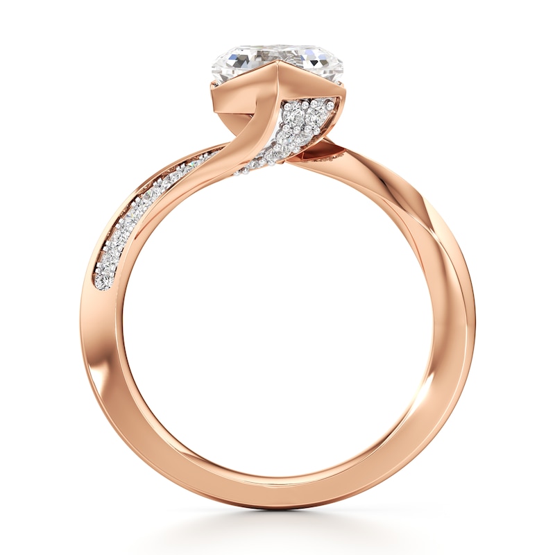 Main Image 2 of J'Lure Hexagon Brilliant-Cut Lab-Grown Diamond Bypass Engagement Ring 2-1/4 ct tw 18K Rose Gold