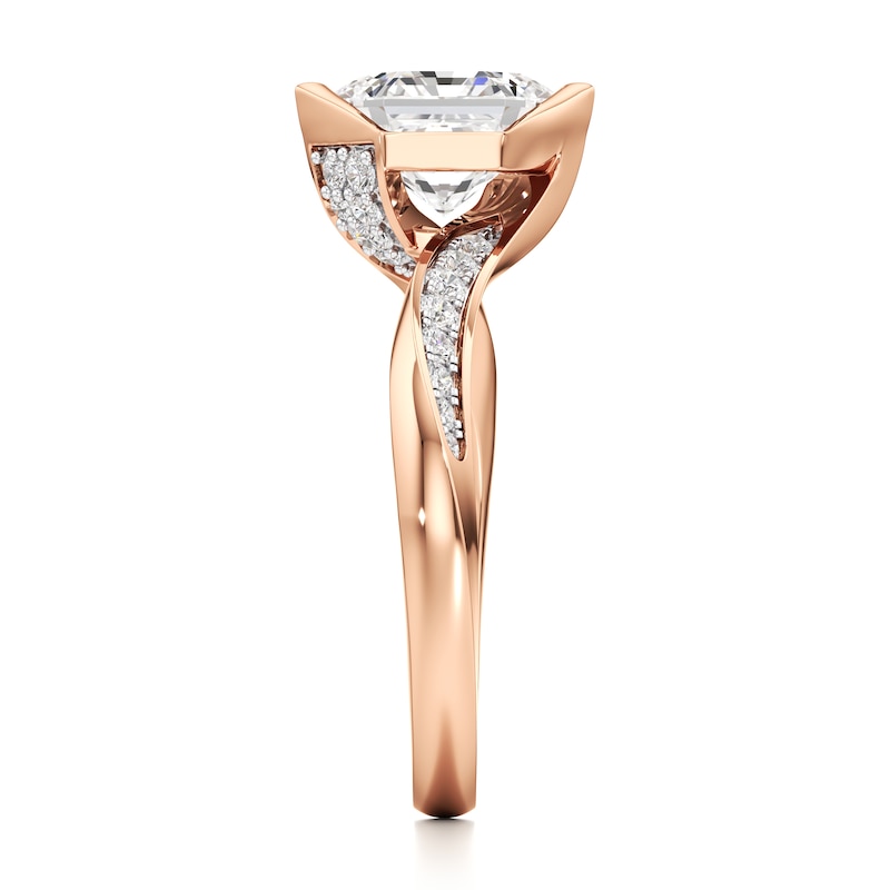 Main Image 3 of J'Lure Hexagon Brilliant-Cut Lab-Grown Diamond Bypass Engagement Ring 2-1/4 ct tw 18K Rose Gold
