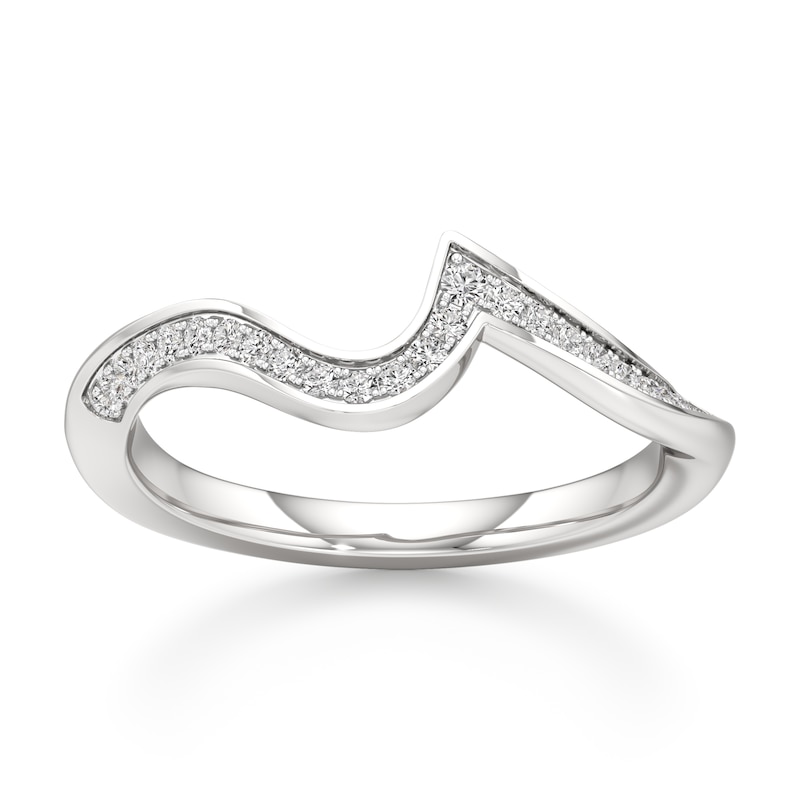 Main Image 1 of J'Lure Lab-Grown Diamond Contour Wedding Band 1/6 ct tw 18K White Gold