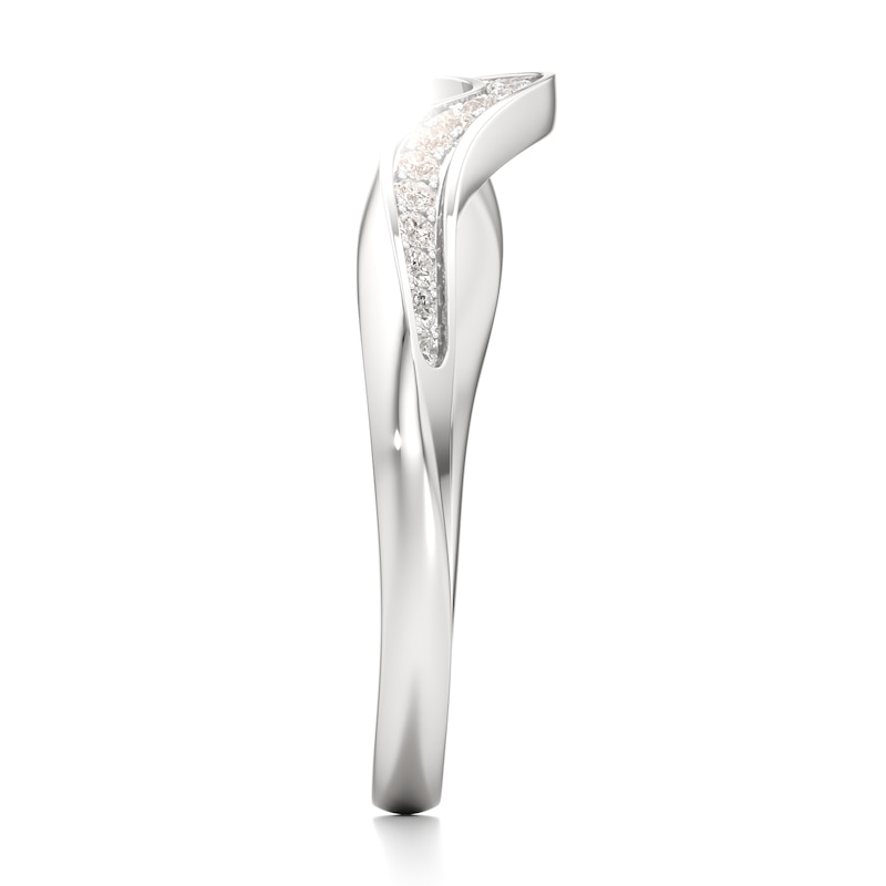 Main Image 3 of J'Lure Lab-Grown Diamond Contour Wedding Band 1/6 ct tw 18K White Gold