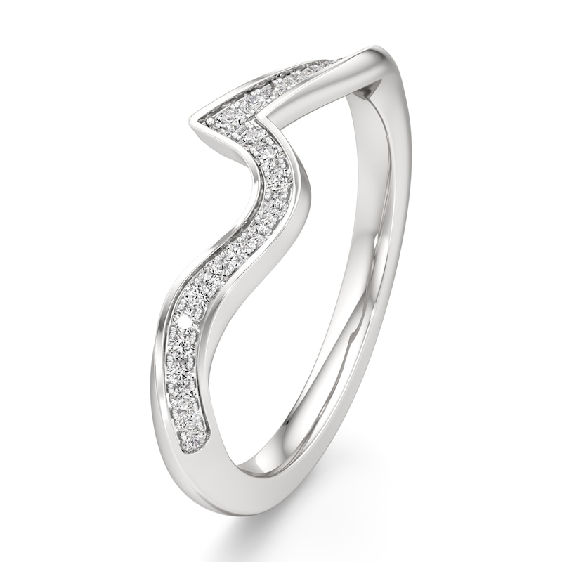 Main Image 4 of J'Lure Lab-Grown Diamond Contour Wedding Band 1/6 ct tw 18K White Gold