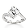 Thumbnail Image 1 of J'Lure Carre Step-Cut Lab-Grown Diamond Bypass Engagement Ring 3-1/3 ct tw 18K White Gold