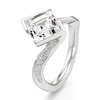 Thumbnail Image 4 of J'Lure Carre Step-Cut Lab-Grown Diamond Bypass Engagement Ring 3-1/3 ct tw 18K White Gold
