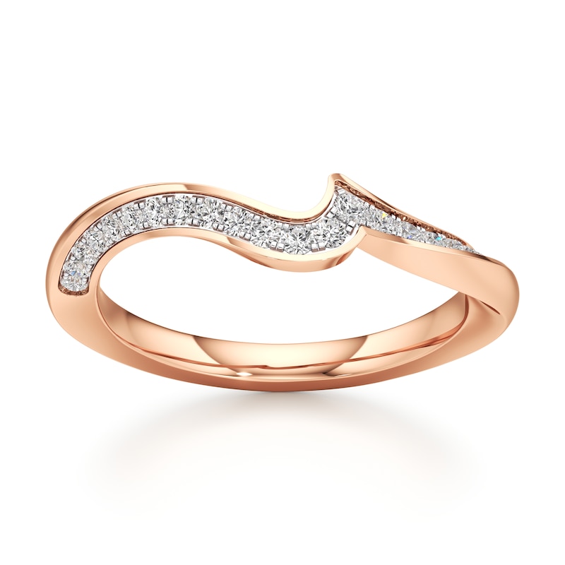 Main Image 1 of J'Lure Lab-Grown Diamond Contour Wedding Band 1/5 ct tw 18K Rose Gold
