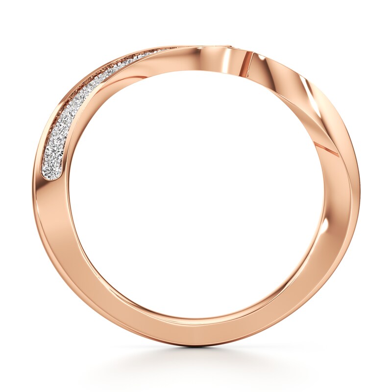 Main Image 2 of J'Lure Lab-Grown Diamond Contour Wedding Band 1/5 ct tw 18K Rose Gold