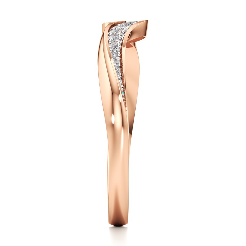 Main Image 3 of J'Lure Lab-Grown Diamond Contour Wedding Band 1/5 ct tw 18K Rose Gold