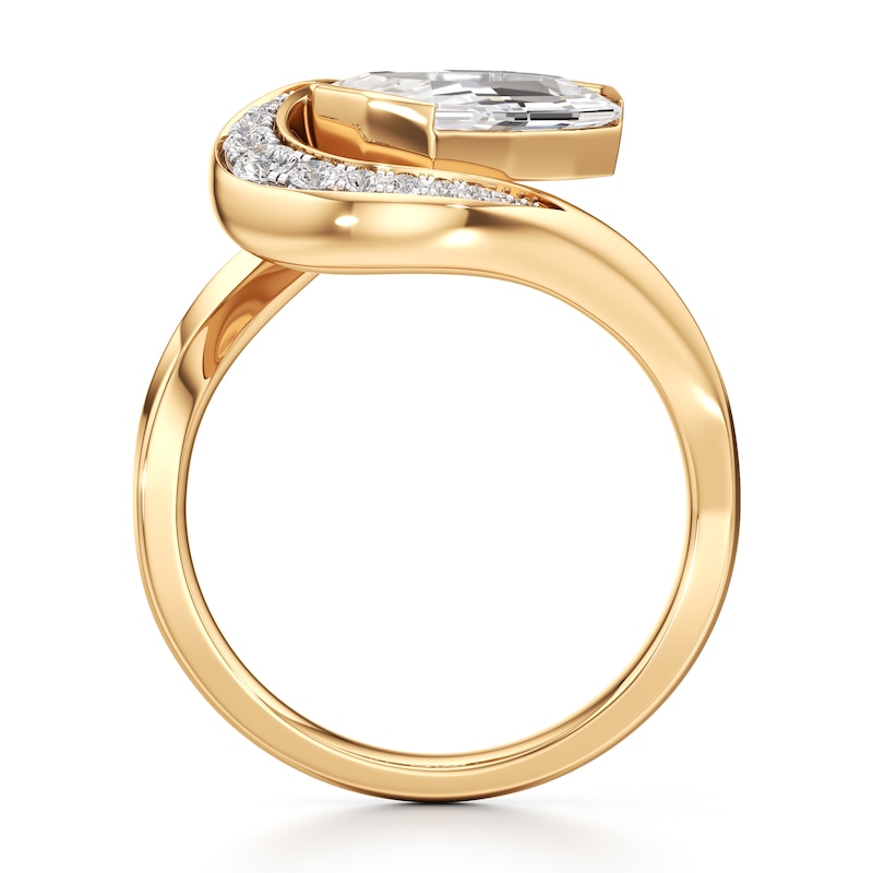 Main Image 2 of J'Lure Oval Portrait-Cut Lab-Grown Diamond Engagement Ring 2 ct tw 18K Yellow Gold