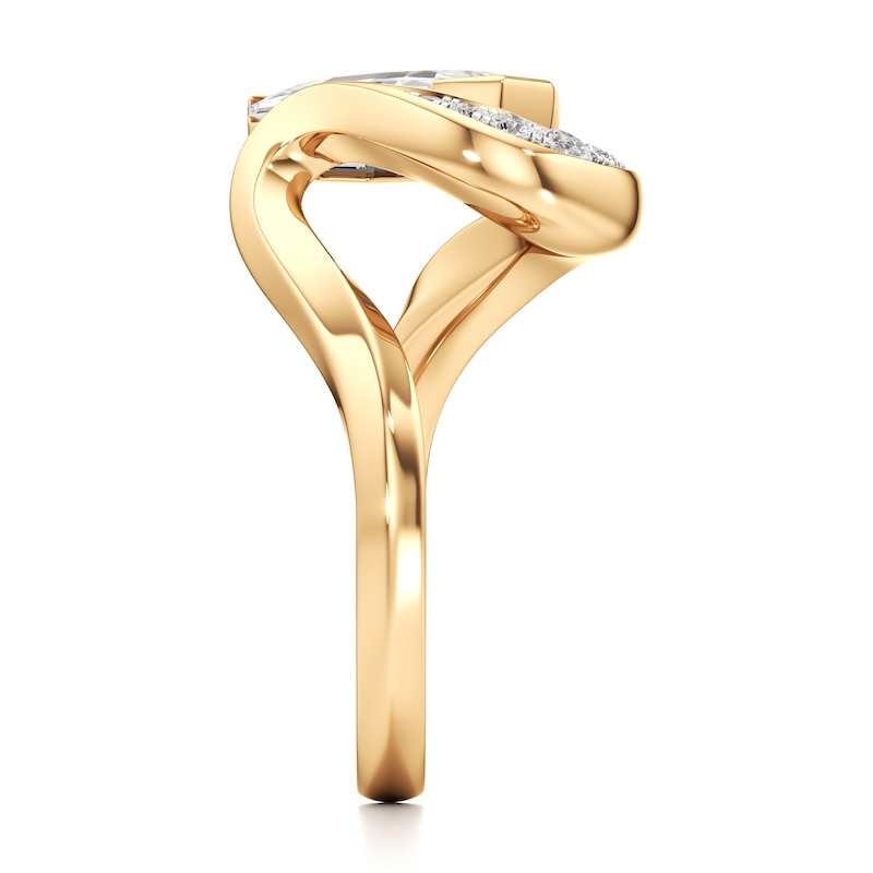 Main Image 3 of J'Lure Oval Portrait-Cut Lab-Grown Diamond Engagement Ring 2 ct tw 18K Yellow Gold