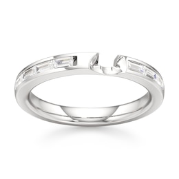 J'Lure Baguette-Cut Lab-Grown Diamond Contour Wedding Band 1/3 ct tw 18K White Gold
