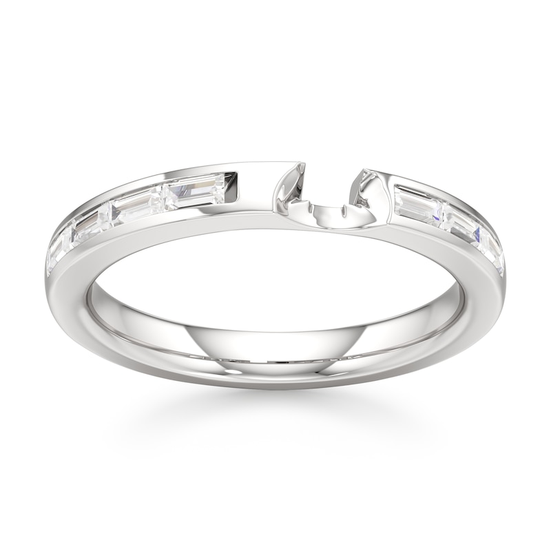Main Image 1 of J'Lure Baguette-Cut Lab-Grown Diamond Contour Wedding Band 1/3 ct tw 18K White Gold