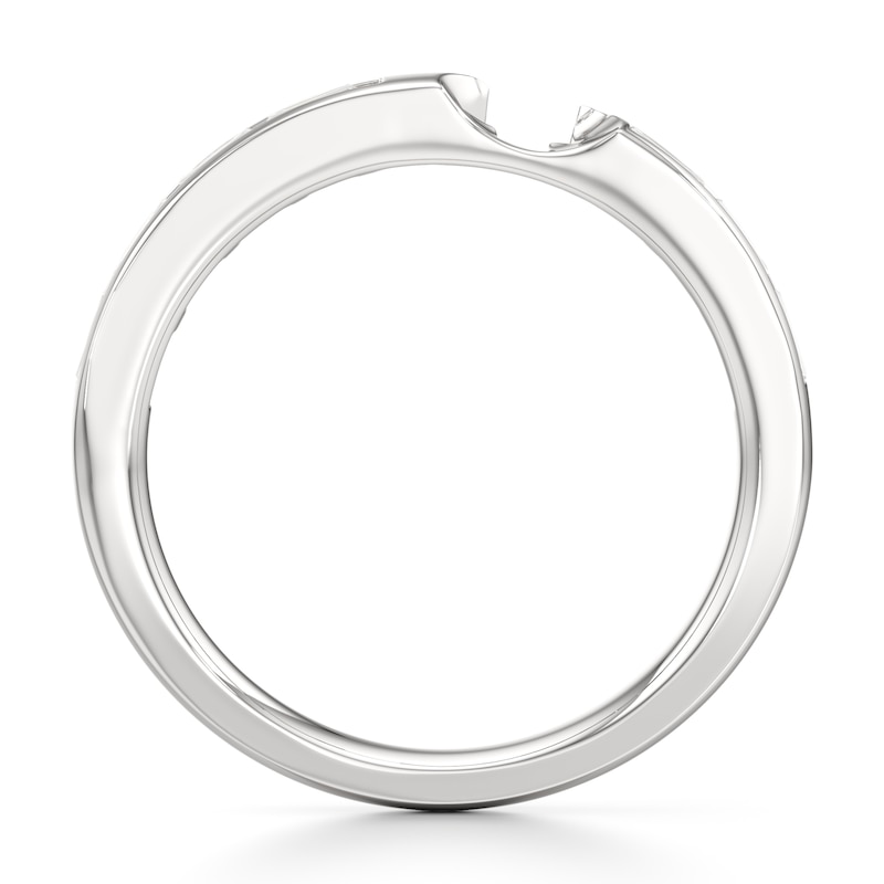 Main Image 2 of J'Lure Baguette-Cut Lab-Grown Diamond Contour Wedding Band 1/3 ct tw 18K White Gold