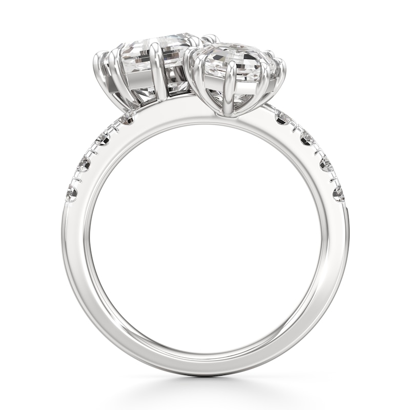 Main Image 2 of J'Lure Octagon Step-Cut Two-Stone Lab-Grown Diamond Engagement Ring 3-1/3 ct tw 18K White Gold