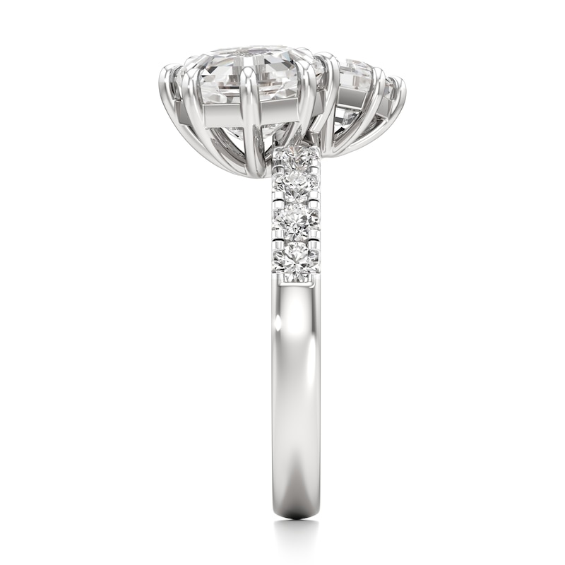 Main Image 3 of J'Lure Octagon Step-Cut Two-Stone Lab-Grown Diamond Engagement Ring 3-1/3 ct tw 18K White Gold