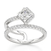 Thumbnail Image 1 of J'Lure Square-Emerald Step-Cut Lab-Grown Diamond Spiral Engagement Ring 1-3/8 ct tw 18K White Gold